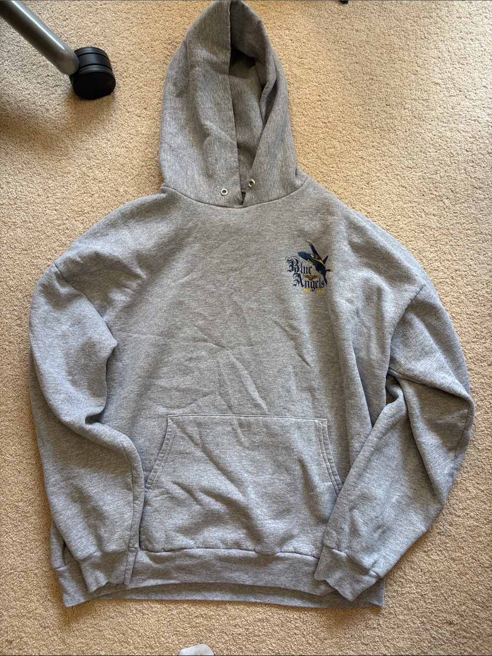 Hanes Blue Angels Gray Hooded Sweatshirt mens XL